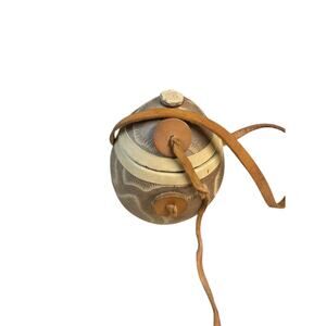 Vintage Handcrafted Gourd Purse‎ with Leather Strap